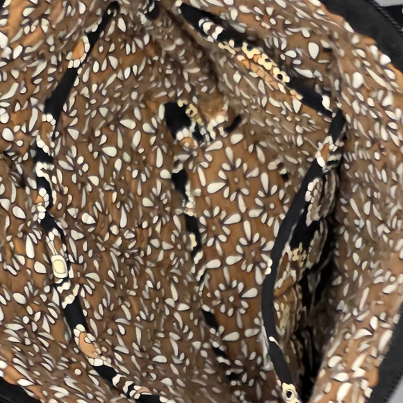 Vera Bradley Quilted Tote Bag | Black Brown Paisley | Zip Top Shoulder Purse | - Picture 5 of 6